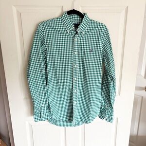 Polo Ralph Lauren Green Checkered Button-Up Shirt Size Small